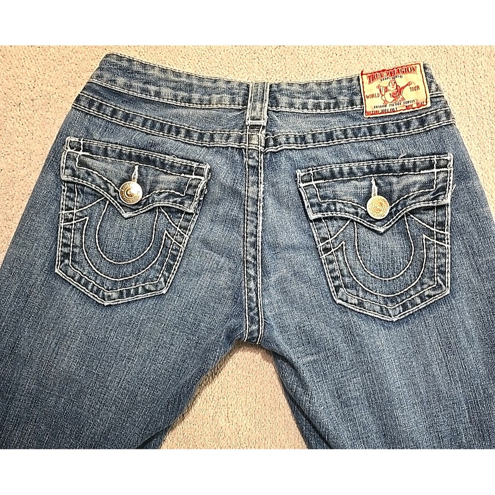 True Religion Big Joey T Size 29 Flared Y2K Women's 90's Jeans RN#112790 - Picture 12 of 14